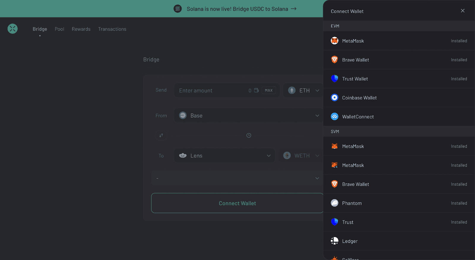 Solana Bridge SEO Blog Post (SS 2) Connect your EVM and Solana wallets.
